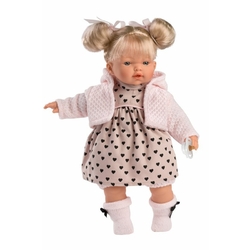 Llorens 33144 ROBERTA - realistická panenka se zvuky a měkkým látkovým tělem - 33 cm