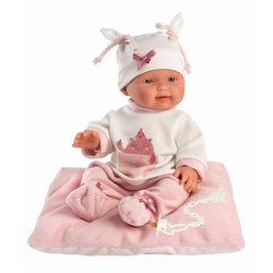 Llorens 26312 NEW BORN GIRL - realistic baby doll with all-vinyl body - 26 cm