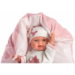 Llorens 26312 NEW BORN GIRL - realistic baby doll with all-vinyl body - 26 cm