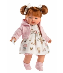 Llorens 33138 LEA - realistic doll with sounds and soft fabric body - 33 cm