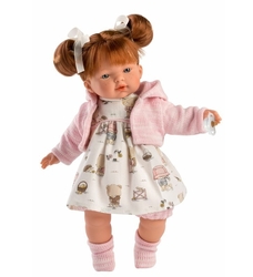 Llorens 33138 LEA - realistic doll with sounds and soft fabric body - 33 cm