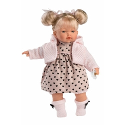 Llorens 33144 ROBERTA - realistic doll with sounds and soft fabric body - 33 cm