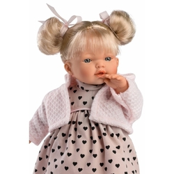 Llorens 33144 ROBERTA - realistic doll with sounds and soft fabric body - 33 cm