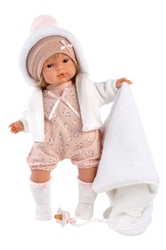 Llorens 38564 LOLA - realistic doll with sounds and soft fabric body - 38 cm