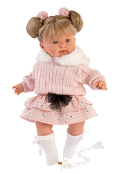 Llorens 42274 ALEXANDRA - realistic doll with sounds and soft fabric body - 42 cm