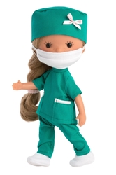 Llorens 52610 MISS MINIS HEALTH NURSE - doll with all-vinyl body - 26 cm