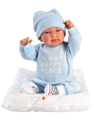 Llorens 84453 NEW BORN - realistická panenka miminko se zvuky a měkkým látkovým tělem - 44 cm