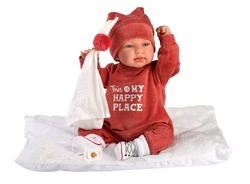 Llorens 84454 NEW BORN - realistická panenka miminko se zvuky a měkkým látkovým tělem - 44 cm
