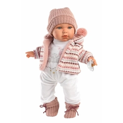 Llorens 42406 BABY JULIA - realistic doll with sounds and soft textile body - 42 cm