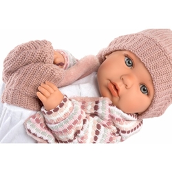 Llorens 42406 BABY JULIA - realistická panenka se zvuky a měkkým látkovým tělem - 42 cm