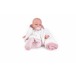 Antonio Juan 70150A CLARA- realistická panenka miminko se zvuky a měkkým látkovým tělem - 34 cm