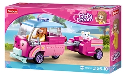 Touring car with pet trailer - Girl's Dream - Sluban M38-B0921C