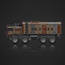 Mobilní R/C raketové odpalovací zažízení MLV-8x4 Mould King 20044 - Military - kopie