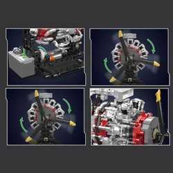 Hvězdicový letecký motor Mould King 10211 - MK Engine