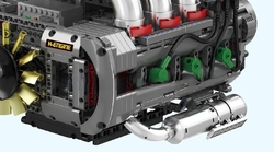 Automobilový motor Mercedes AMG V8 Twin Turbo Mould King 10168 - MKing Engine - kopie