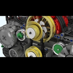 Automobilový motor Mercedes AMG V8 Twin Turbo Mould King 10168 - MKing Engine - kopie