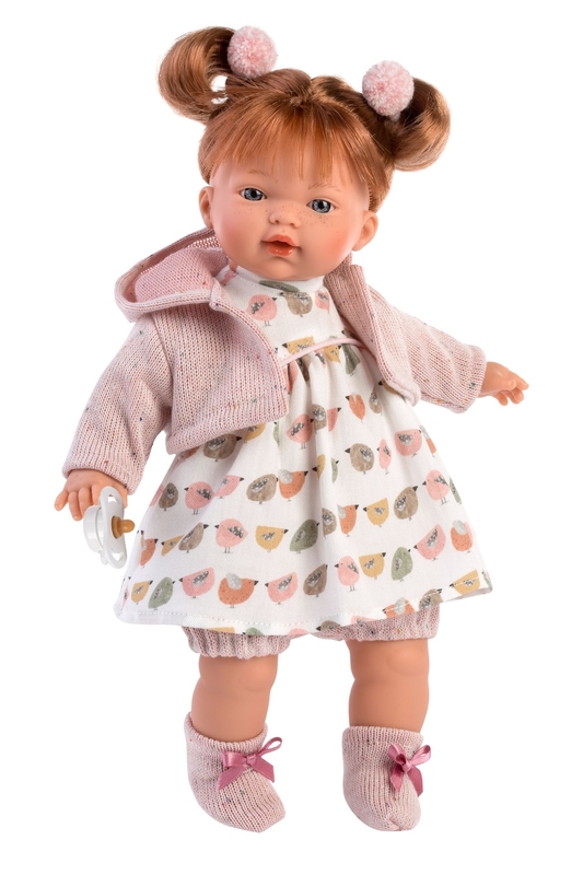 Llorens 33134 LEA  - realistická panenka se zvuky a měkkým látkovým tělem - 33 cm