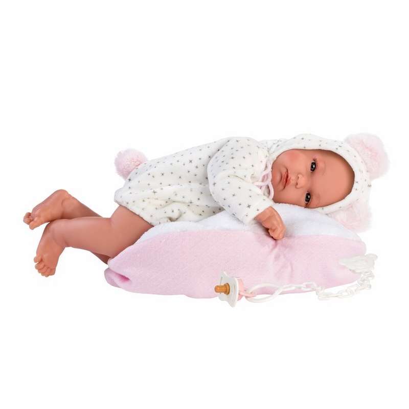 Llorens 63566 NEW BORN HOLČIČKA - realistická panenka miminko s celovinylovým tělem - 35 cm