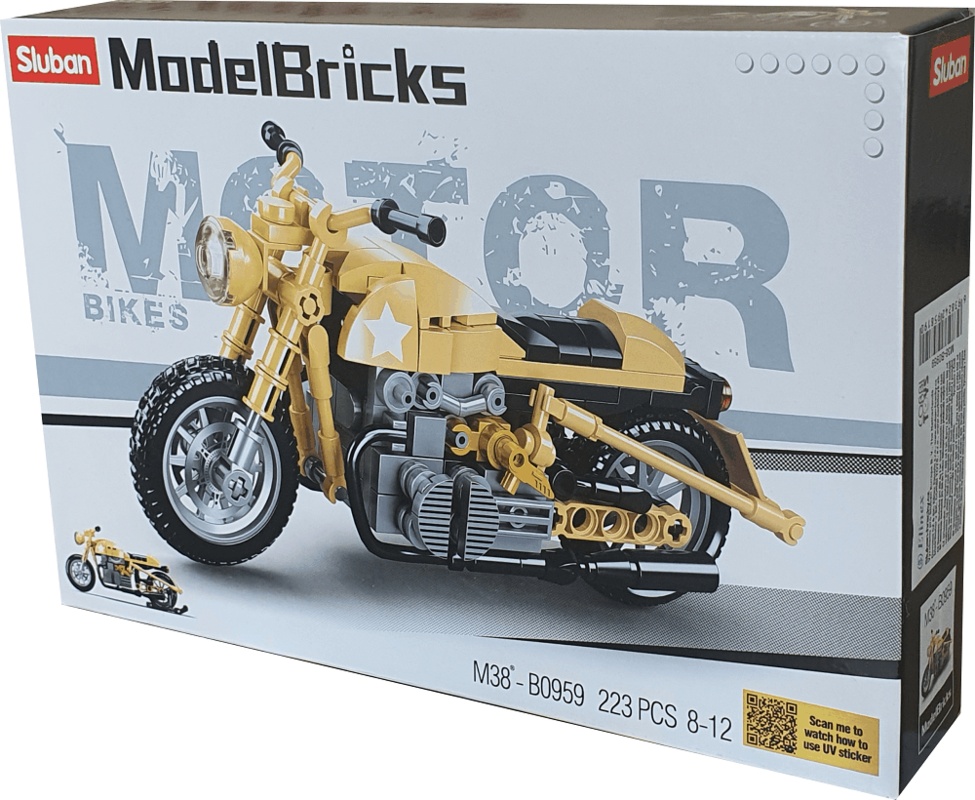 Americká vojenská motorka - Sluban M38-B0959 - Model Bricks