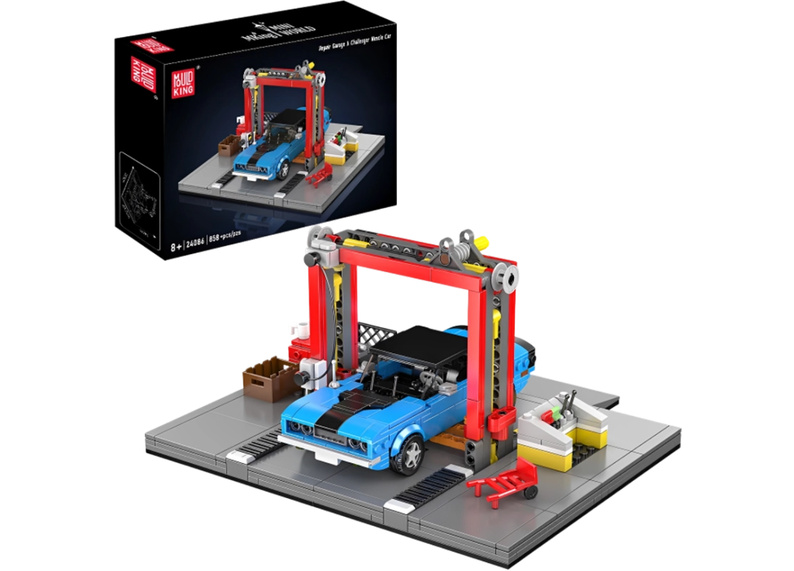 Autowerkstatt mit einem Dodge Challenger - Mould King 24086 - Mini World