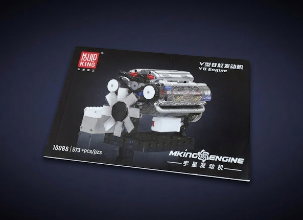 Náhľad na úvodnú stranu návodu na zostavenie modelu motora Mould King 10188