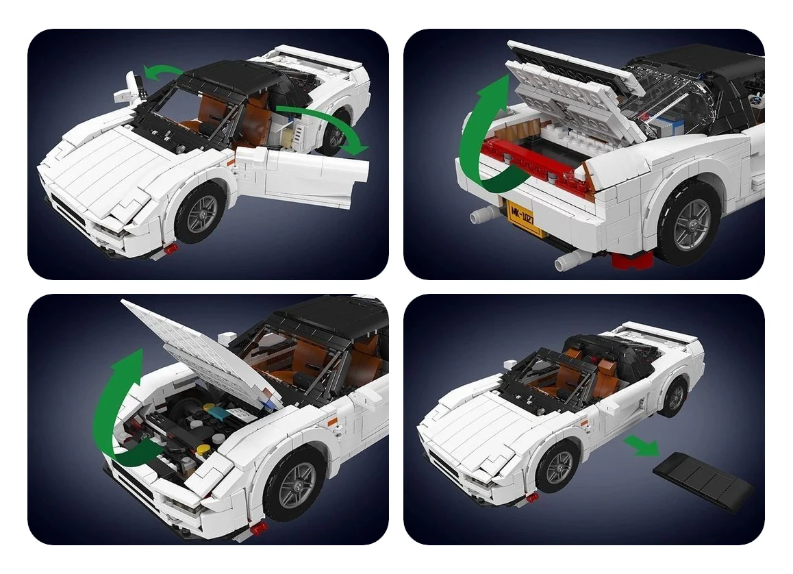 Detail dverí zostavenej stavebnice auto Lamborgini Miura King 10116