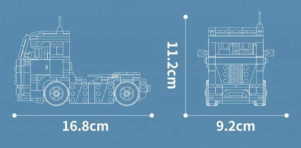 Abmessungen des Renn-Truck-Modells